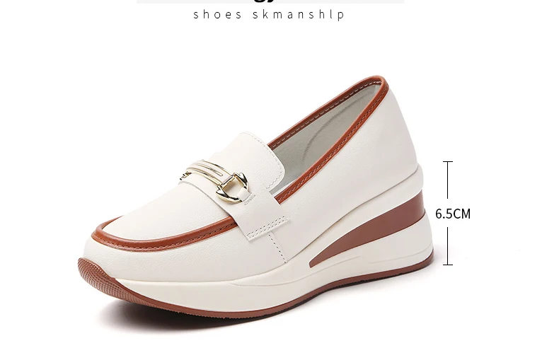 Neue Damenschuhe Frühling/Herbst Flache Schuhe aus PU-Leder Mokassins Lässige Slip-On Loafers Damen Plateau Bootsschuhe – Detail 4