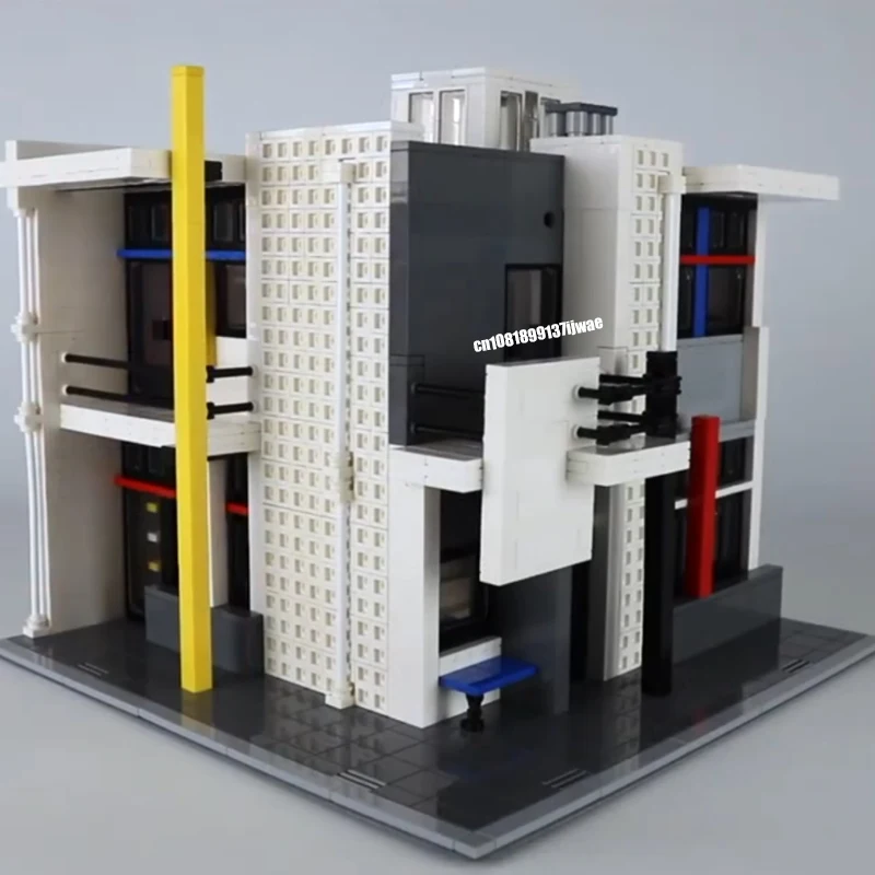 Modular Rietveld Schroder House 모델, DIY 아이디어, 어린이 장난감, 생일 선물 블록, 시티 핫 셀러, 스트리트 뷰, 2811 개