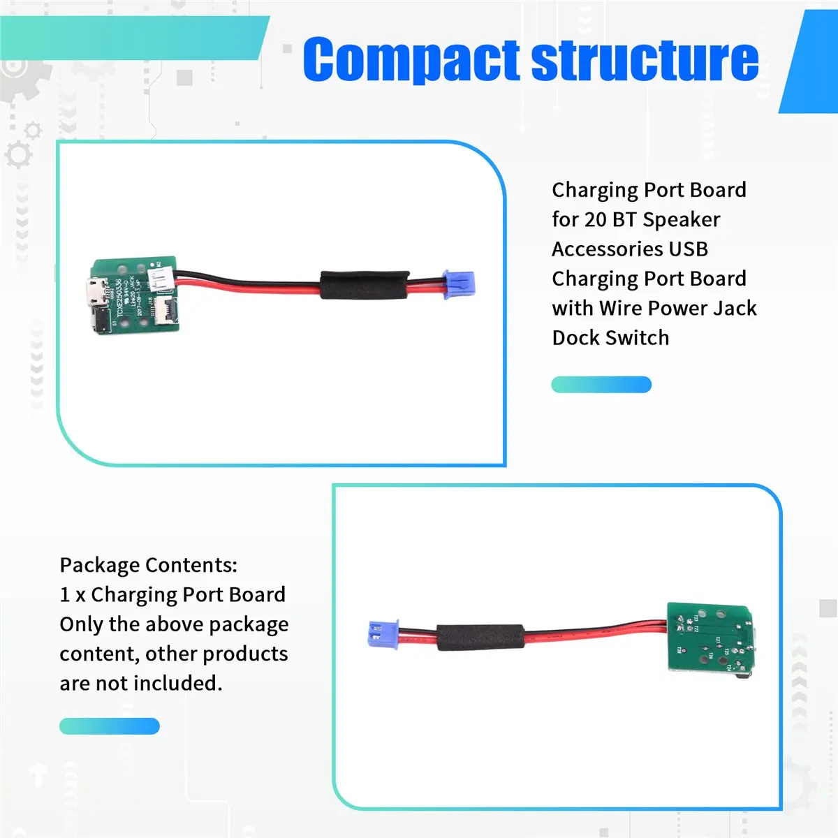 DT81 Charging Port Board for JBL Link 20 BT Speaker Accessories USB Charging Port Board with Wire Power Jack Dock Switch