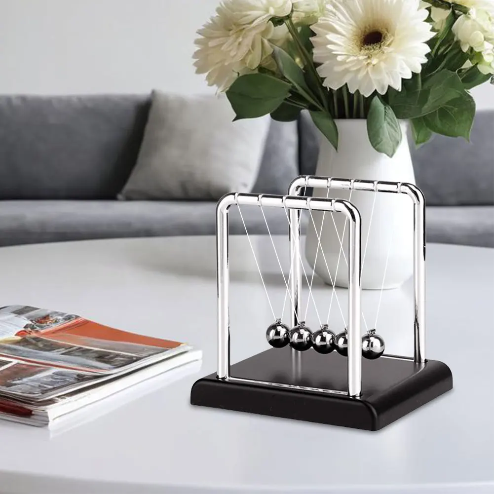 Newtons Cradle Steel Balance Ball  Teaching Supplies Physics Science Pendulum Desk   Gifts Home Decoration