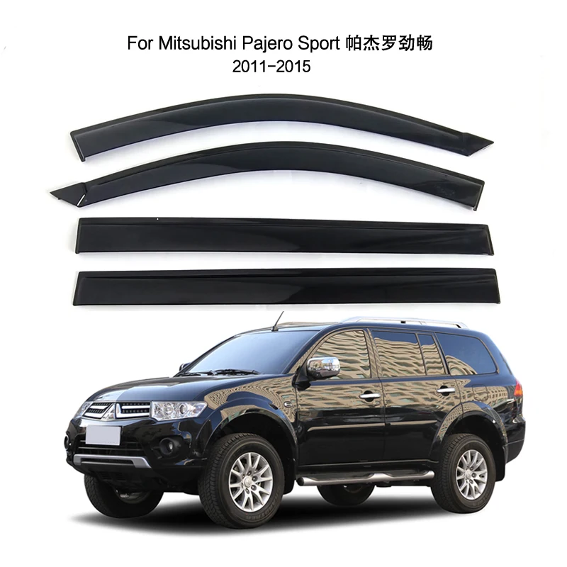 

For Mitsubishi Pajero Sport 2011-2015 Window Visors Car Rain Guards Wind Deflectors Sun Vent Shade Auto Exterior Accessories