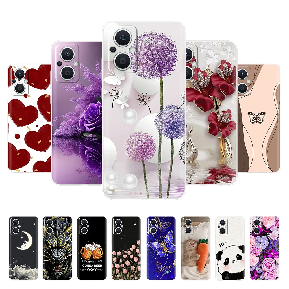 Capa de telefone transparente para poco m5s silicone funda capa traseira de telefone macio para xiaomi poco m5s m5 casos flor amor coração pára-choques capa