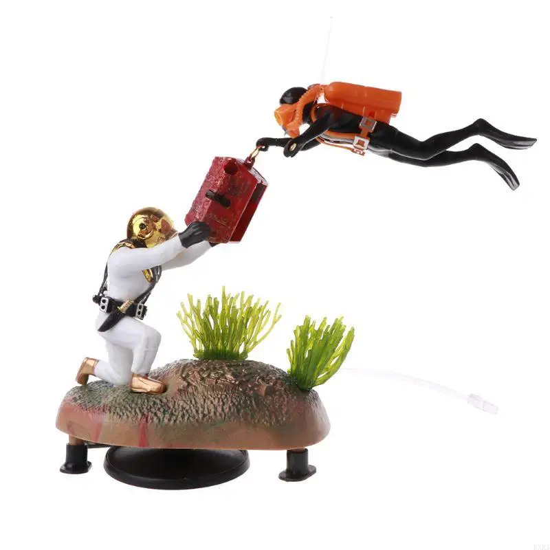 

KXRA Aquarium Resin Decoration Treasure Hunter Diver Landscape Decor 4.3x 2.3x 3.5in