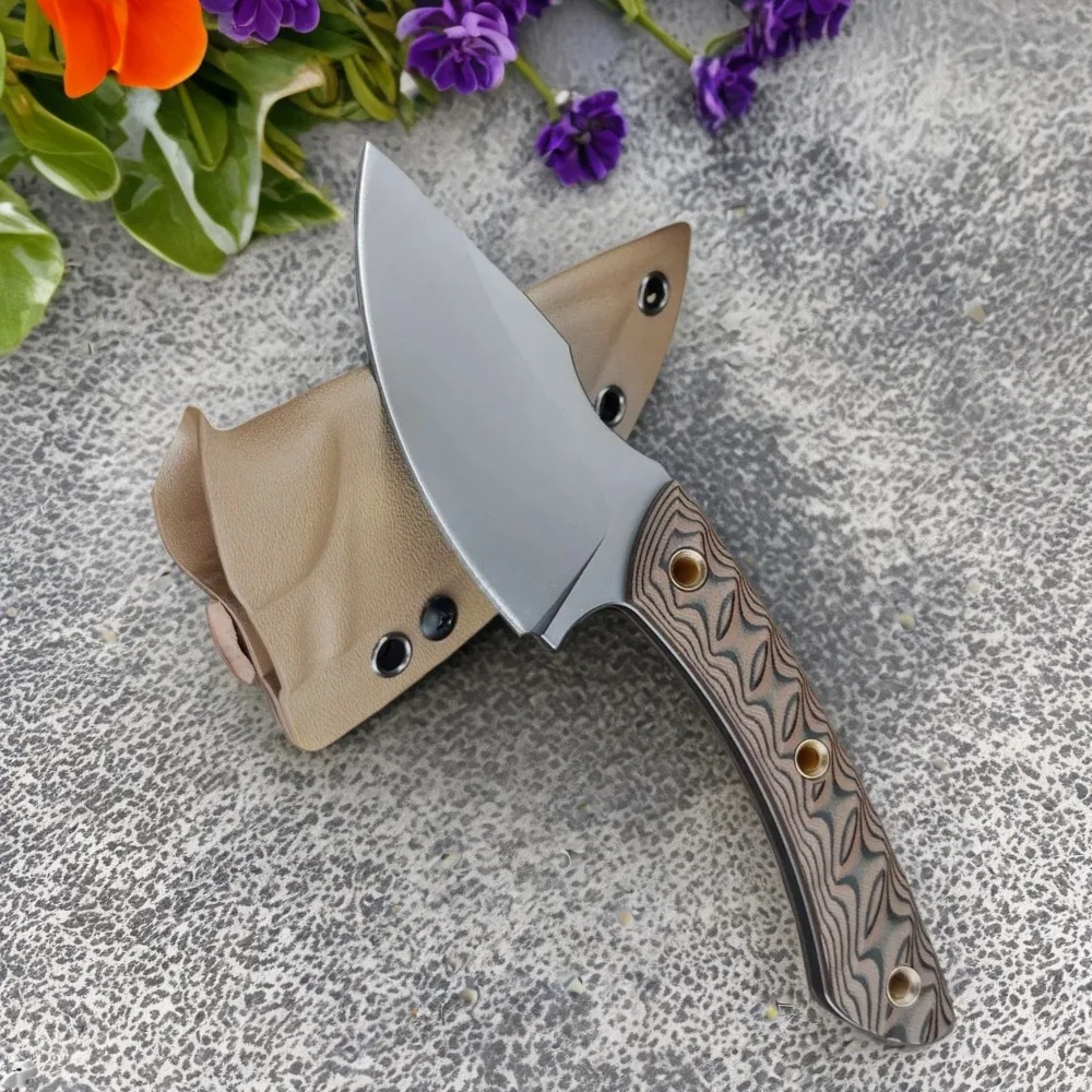 

RMJ Premium Fixed Blade Knife 8Cr13MoV Steel Blade G10 Handle Food Preparation Barbecue Knife Includes Sheath