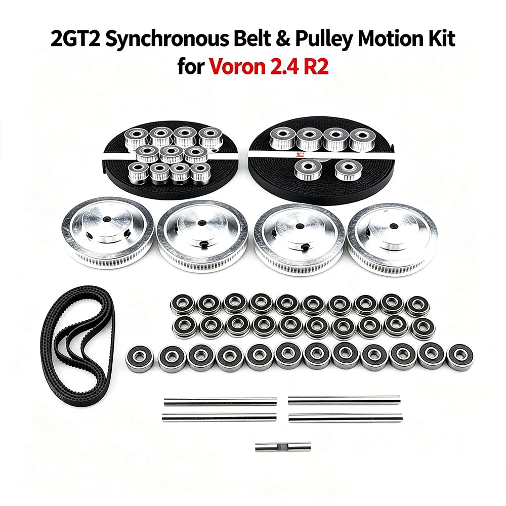 2GT2 Synchronous Belt & Pulley Motion Kit for Voron2.4 R2, Includes Idler 80/20 Gear Bearing Anti-vibration Foot Pad
