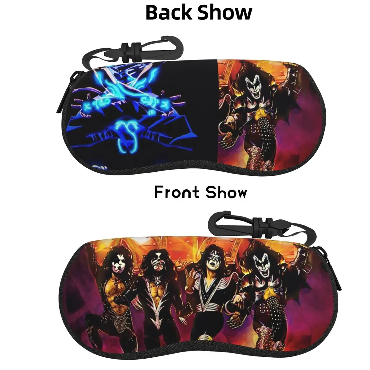 

KISS The Band Rock And Roll Shell Glasses Case Protective Sunglasses Box Women Men Soft Eyeglasses Bag Pouch