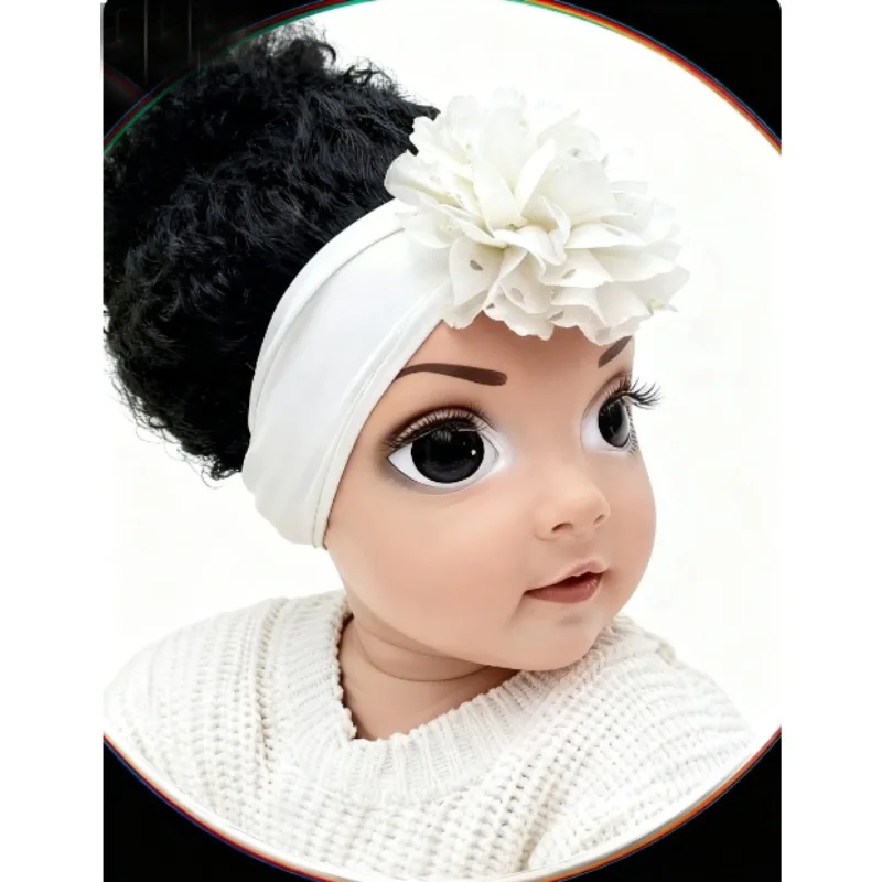 

Парик из натуральных волос для девочек на всю голову, мягкие дышащие парики с повязкой на голову, шапка детская, шапка зимняя детская