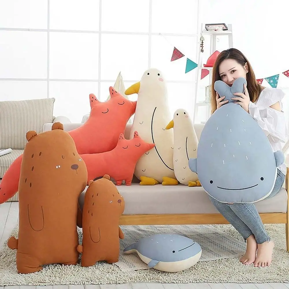 Plush Animal Home Decoration Soft Pillow Sofa Cushion Bear Plush Toys Seabird Plush Pillow Whale Plush Doll Stuffed Animals