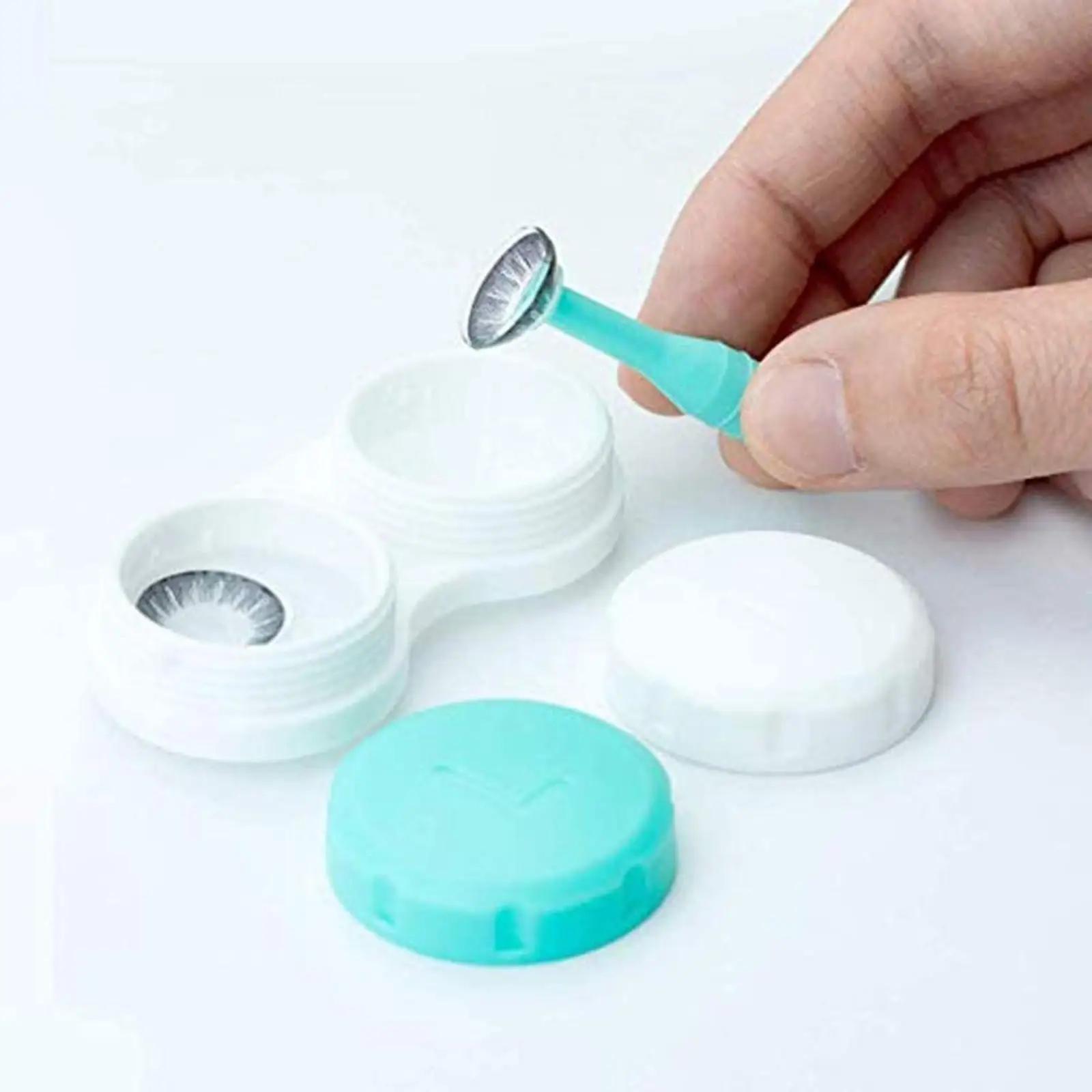 Hard Contact Lens Remover Suction Stick with Soft Silicone Tip for RGP Lenses Travel Storage Bottle Hygienic Fingernail Free Eye