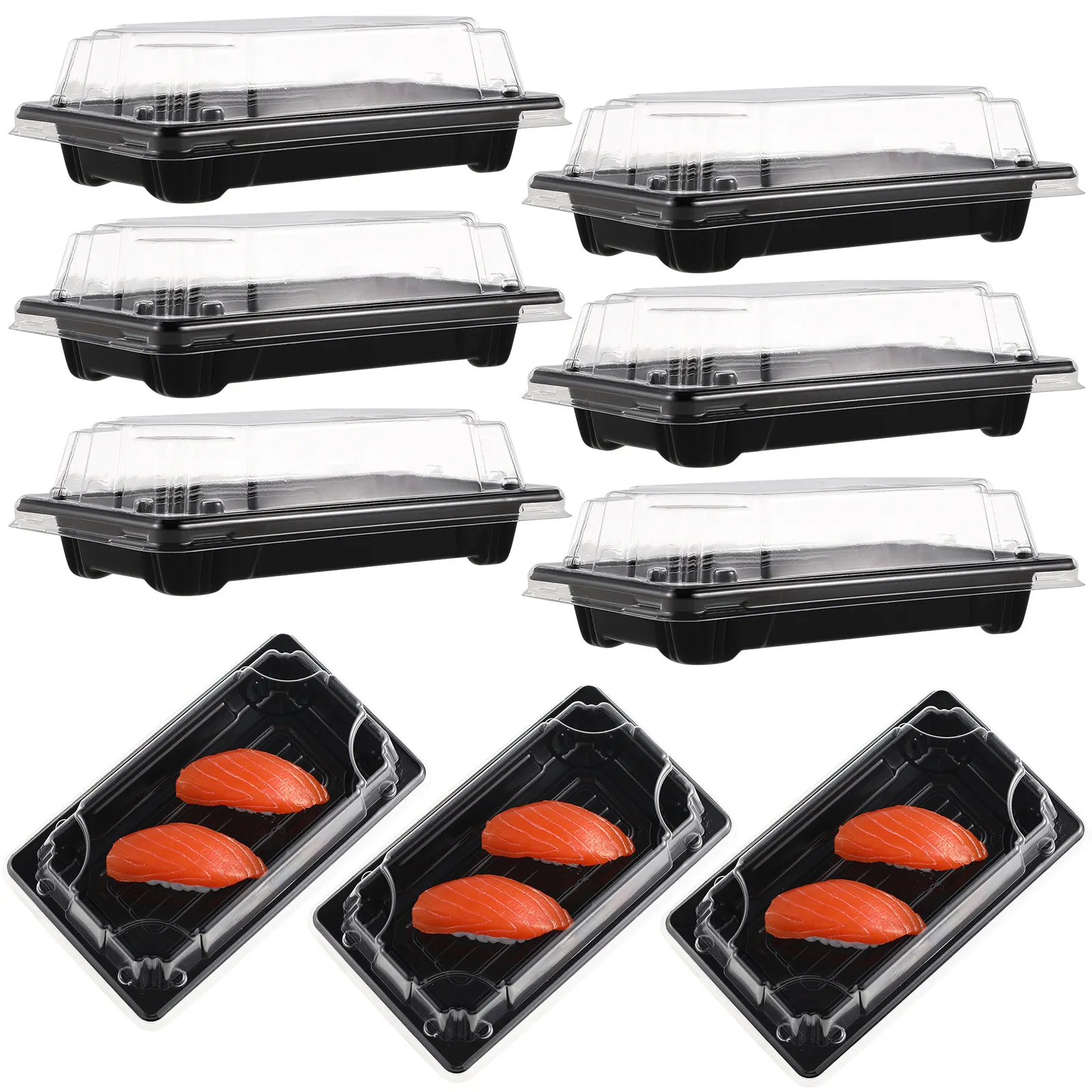 

100Pcs Sushi Packing Box Eco Friendly Carry Out Containers Heat Preservation for Snacks Fries Hamburgers Party Dinner Leftovers