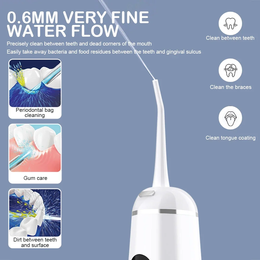 Electric Oral Irrigator Water Pick Mouthwasher Flosser for Teeth Cleaning Whitening - Rechargeable 350ML