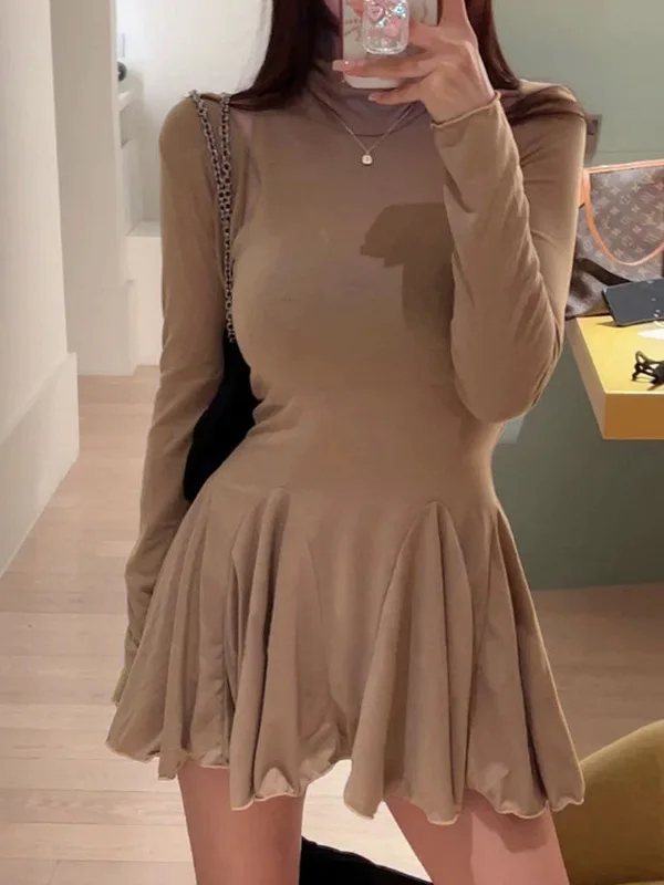 2024 Summer Korean Version Gentle Sexy High Neck Slim Lotus Leaf Sleeveless Dress+long Sleeved Cardigan Two Piece Set 6HJ5