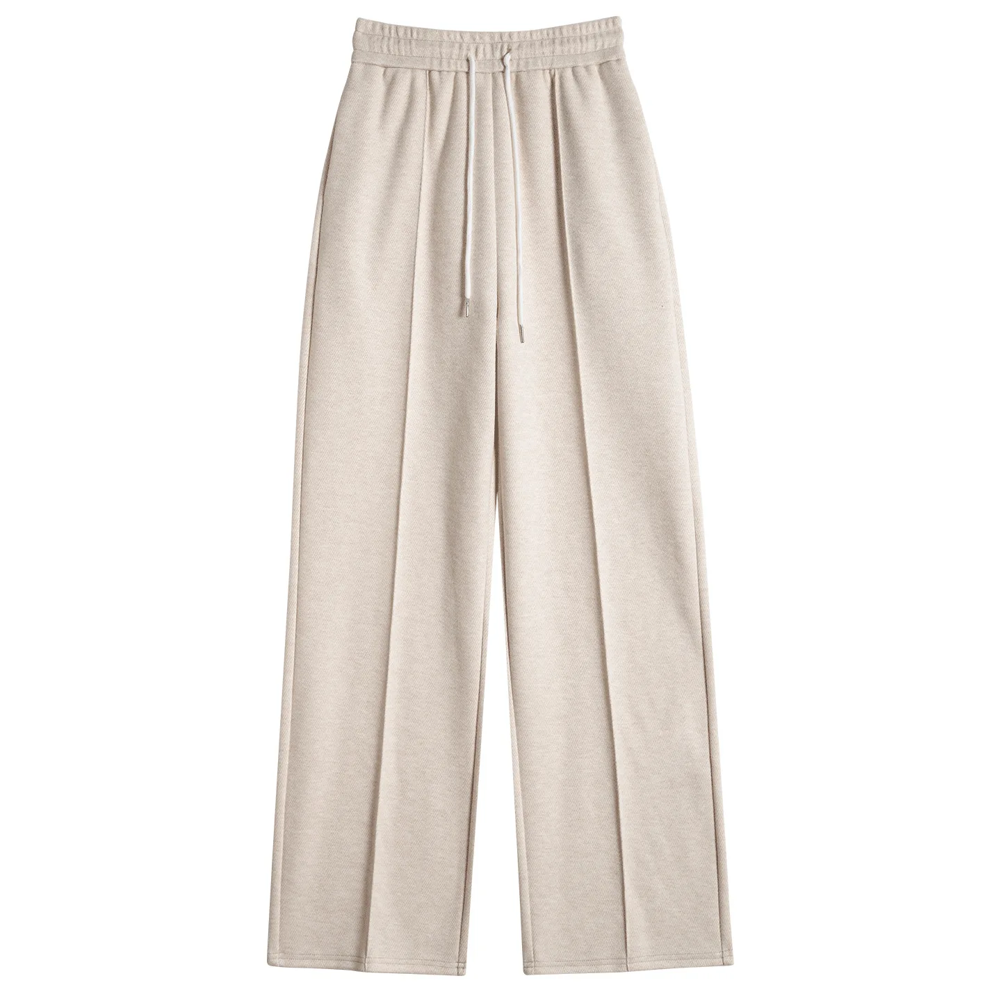 wide-leg pants women's autumn and winter 2025 high-waisted casual drape narrow version plush straight-leg pants herringbone
