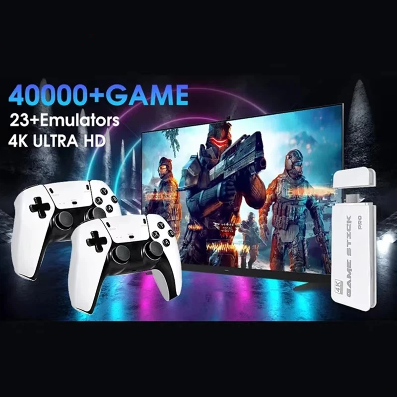 

M15 TV Game Stick 64GB Built-in 3/40000+ Retro Games Console Wireless Gamepads Supports 20+ Simulators For HD TV Gaming