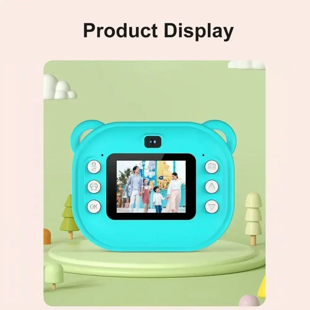 2024 32G Memory Card Digital Camera Mini HD Kids Thermal Print Camera Cute Cartoon Video Toys Children