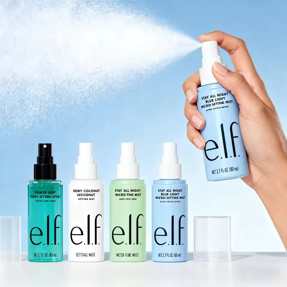 Elf Pre maquillaje Gel maquillaje ajuste Spray hidratante duradero fijador de maquillaje mate y acabado húmedo Control de aceite e hidratación impermeable