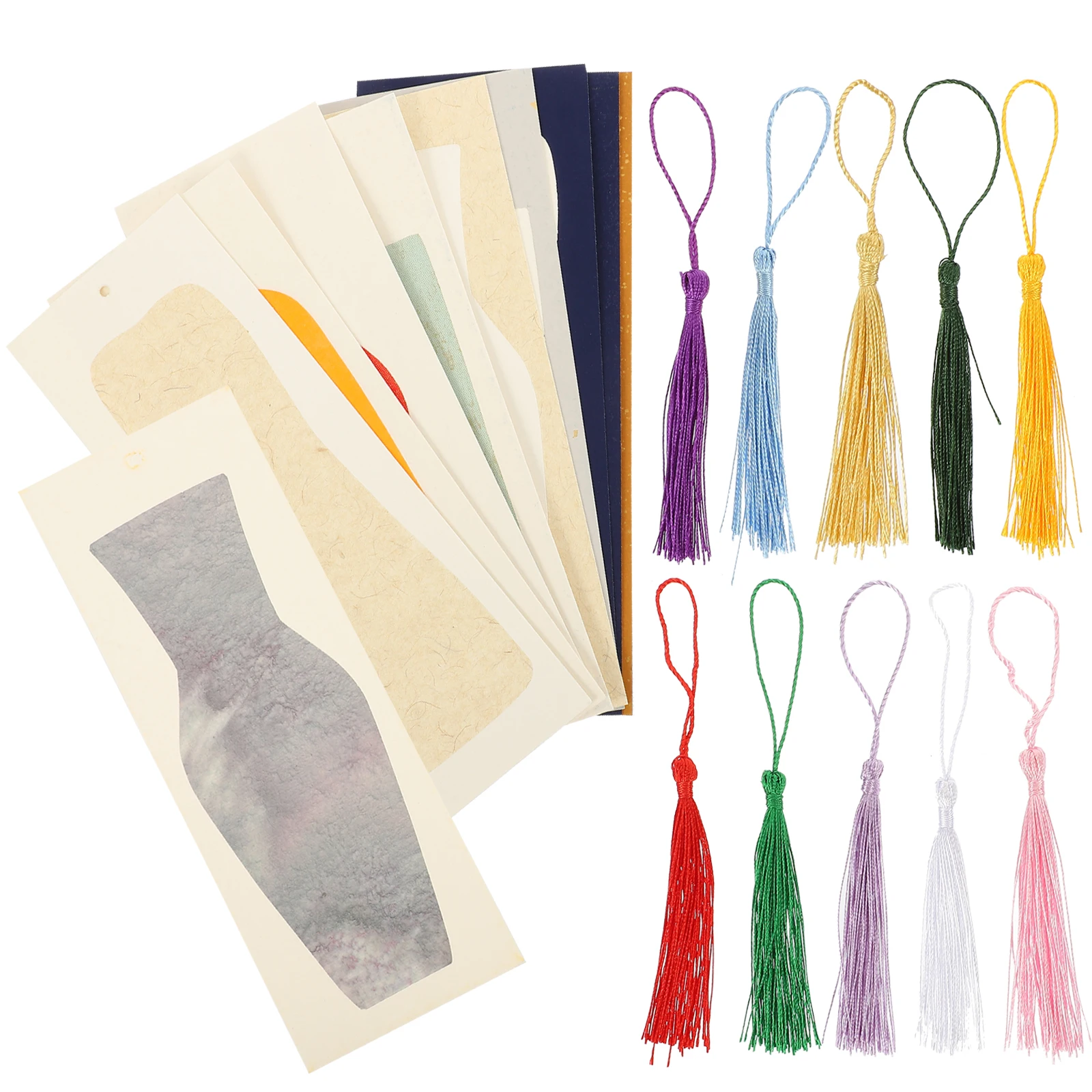 

Chinese Style DIY Bookmarks Bulk Crafts Tassel Page Marker Blank Paper Teachers Gifts Student Supplies Book Label Decorations