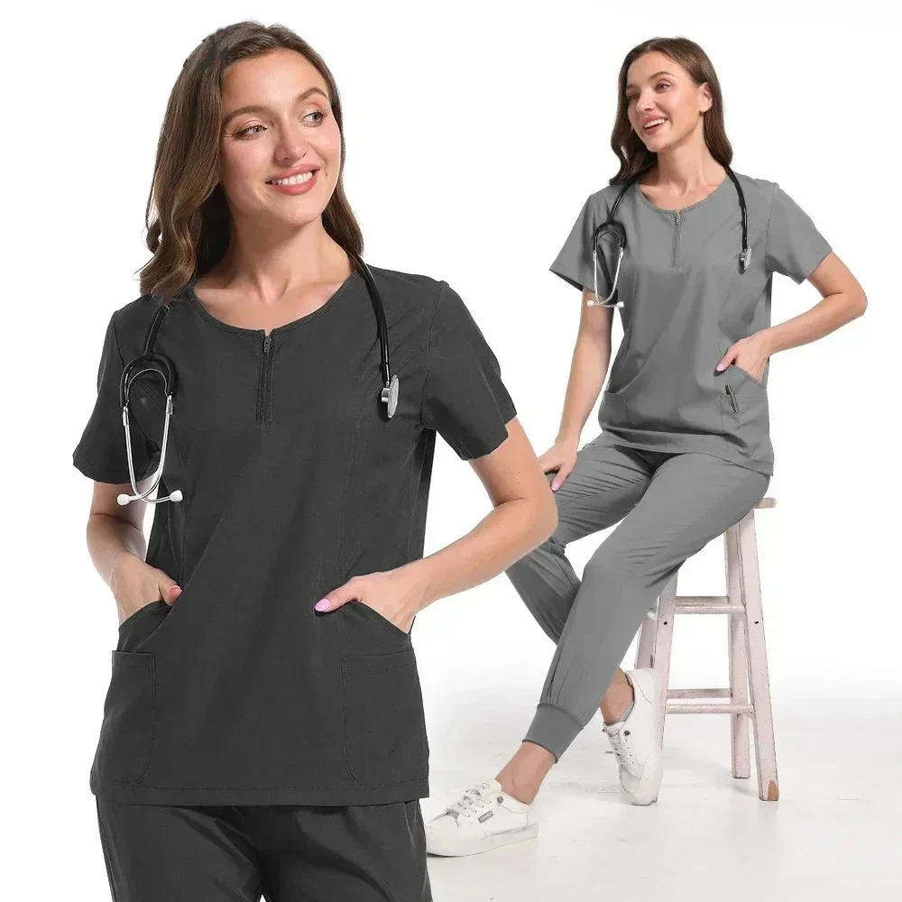 Uniformes De Enfermera Mujer Medical Scrubs Nurse Uniforms Beauty Top+Straight Pant Nursing Set Women Multicolor Doctor Workwear