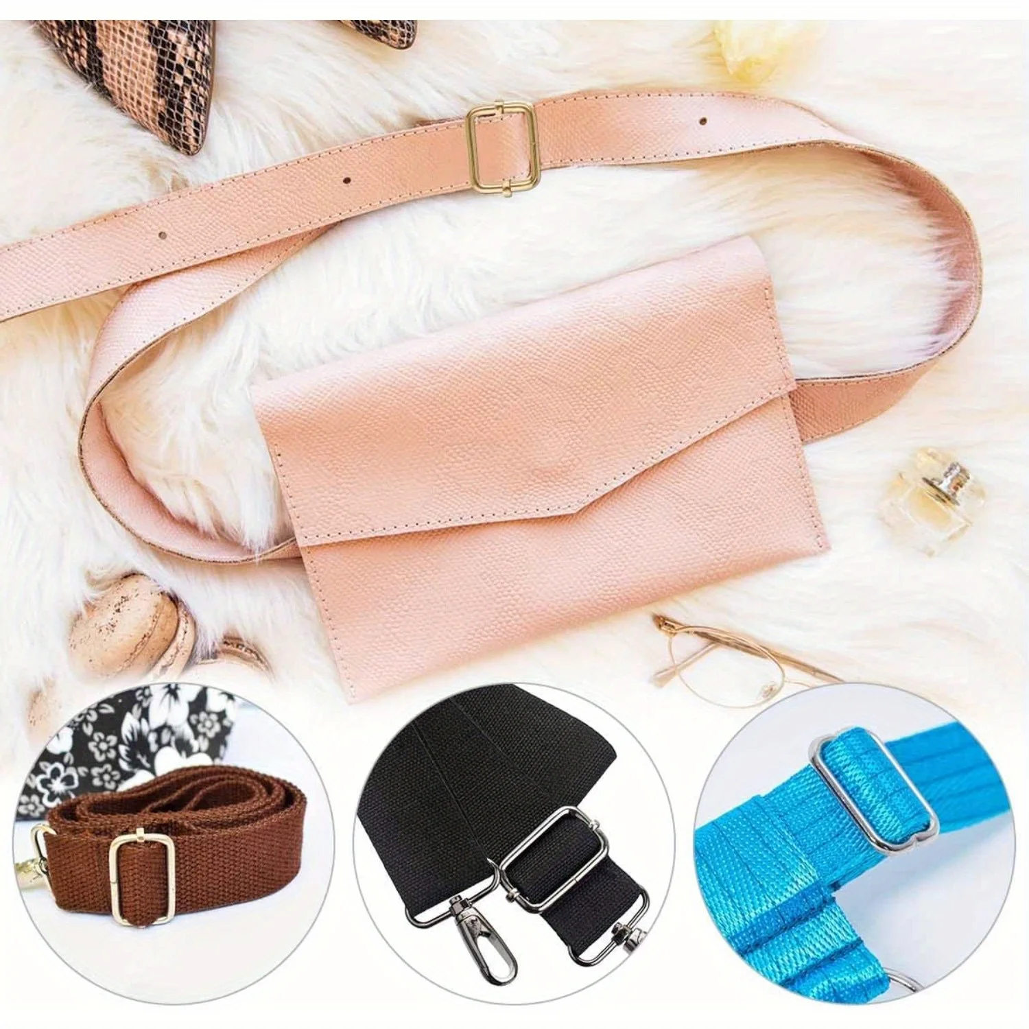 حلقة إبزيم بكرة معدنية متعددة الأغراض ، إبزيم دبوس ، منزلق حزام للحزام ، إكسسوارات ذاتية الصنع ، حزام ، أكياس ، 5 من من من من 50 #6