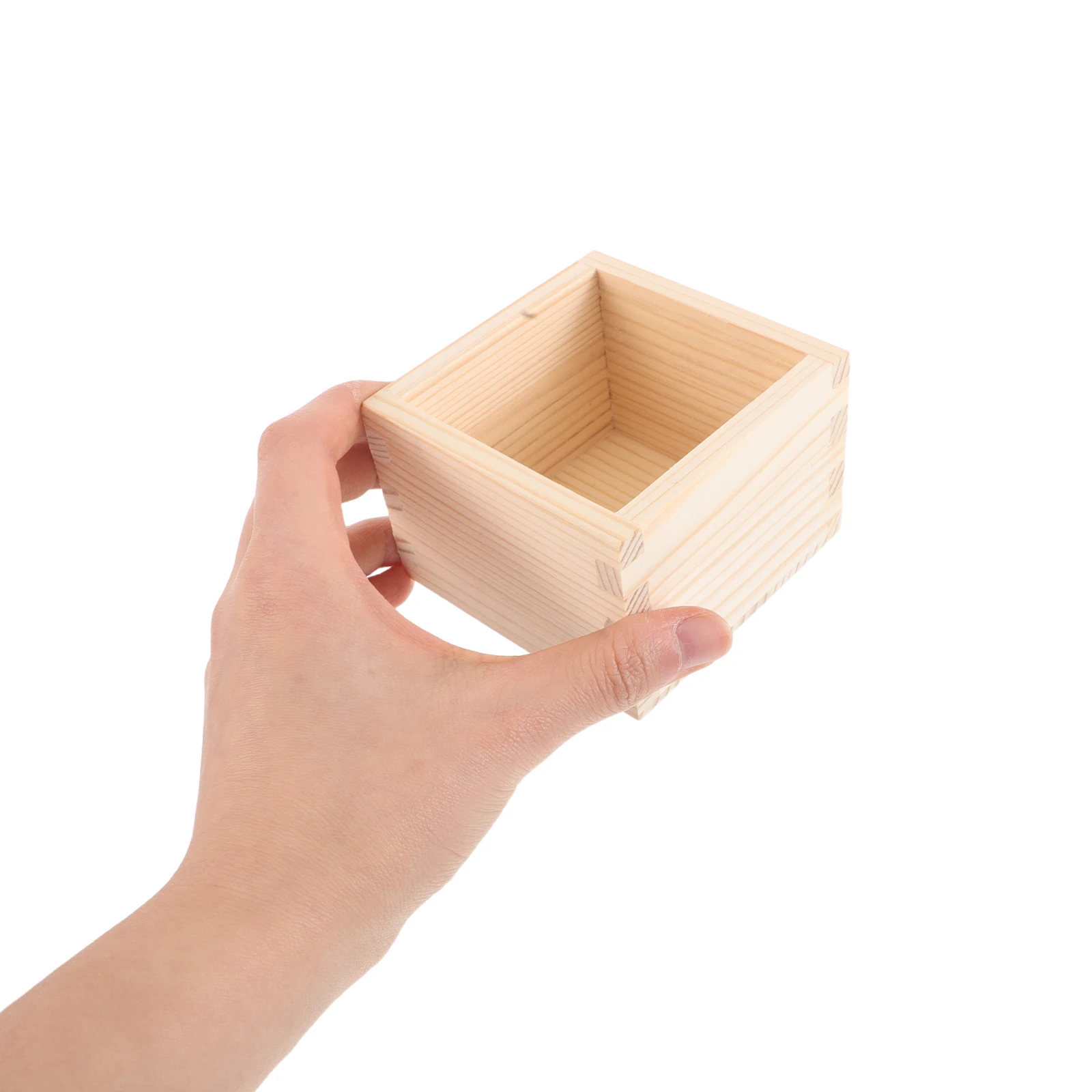 

4pcs Wooden Sake Cup Square Shape Storage Box Portable Container Natural Wood Japanese Food Party Dining Soju Drink