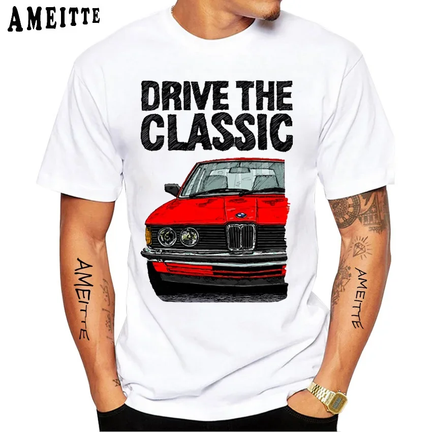 Vintage Bmw-E30 M3 E36 M5 T-Shirt Turbo Car Design Men Short Sleeve Drive The Classic Old E21 TShirt Cool Boy Hip Hop White Tees