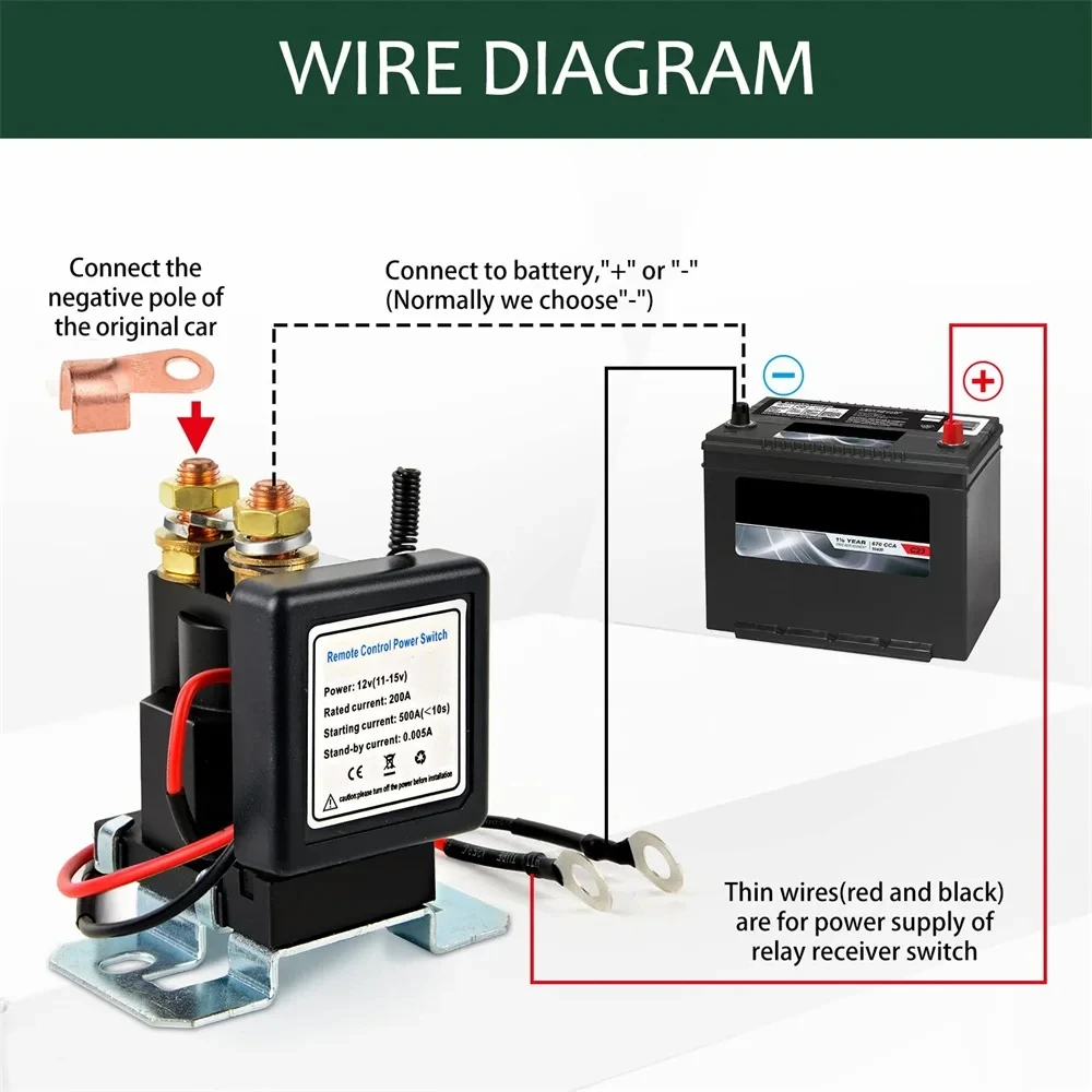 Przekaźnik przełącznika akumulatora 12V Podwójny pilot zdalnego sterowania Przekaźnik odcięcia akumulatora Przełącznik zabijania przed kradzieżą do