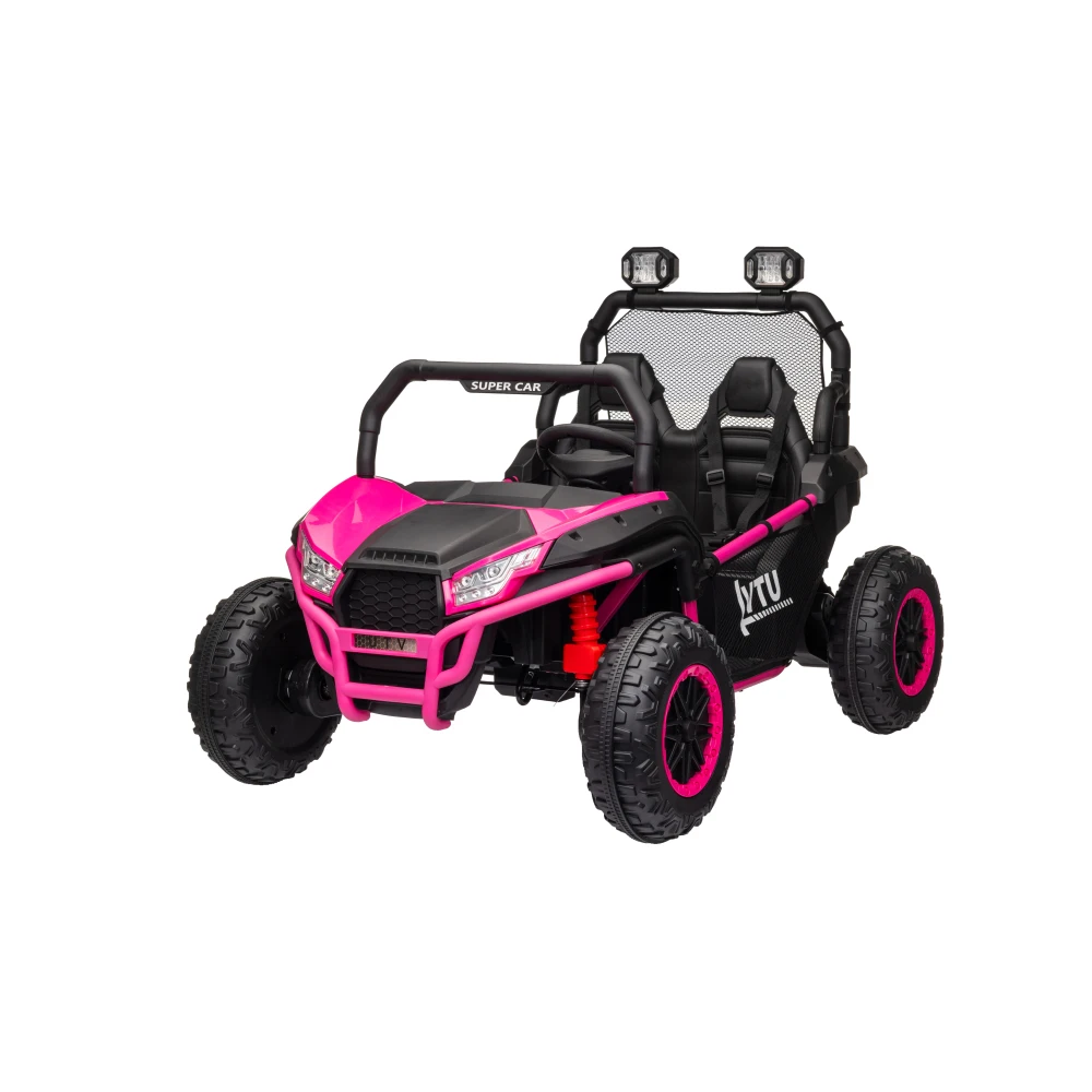 Jouets 24 Volts avec Télécommande, Cadre D.lique, UTV Électrique 62 Tout-Terrain avec 2 Sièges XL, 4x200W, 5MPH Max, Version/2WD