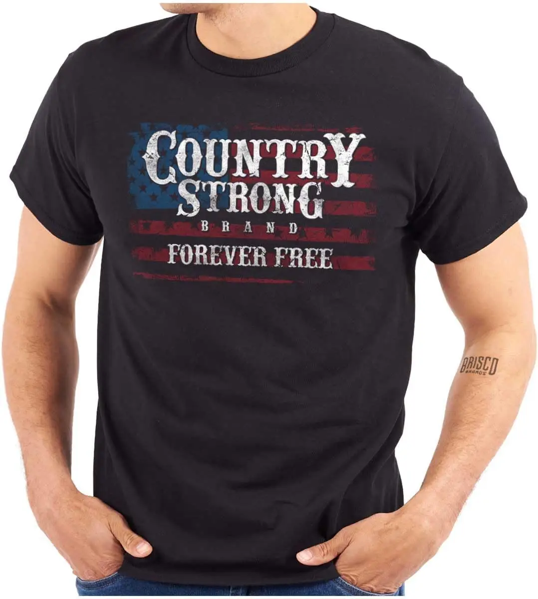 Country Strong Forever Free American Graphic T Shirt Men or Women