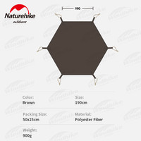 Naturehike Camping Floor Mat Hexagonal Ground Cloth Sheet Footprint for Ranch Pyramid Tent NH20P013 Polyester Waterproof