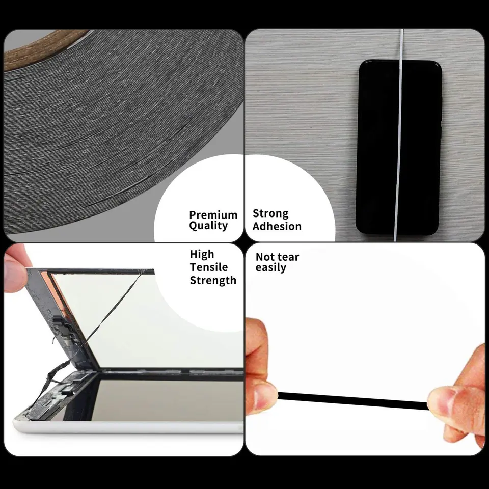 Kit de Reparación de Pantalla MIRAVEXL, Cinta Adhesiva de Doble Cara con Removedor de Pegamento y Pinzas, para Reparación DIY de Tablets, Laptops, Cámaras 4