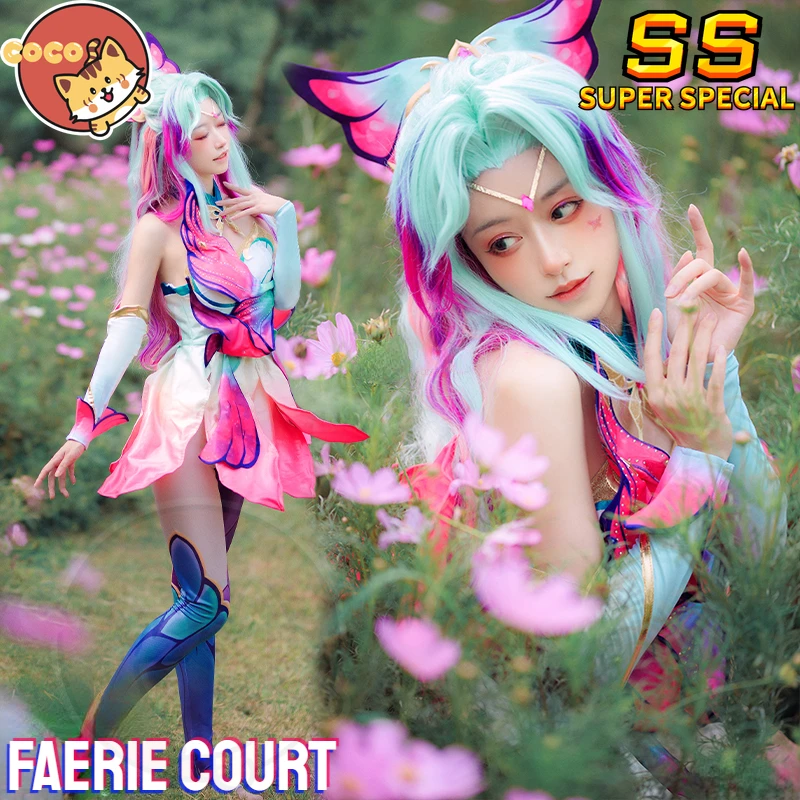 Faerie Court Seraphine Cosplay Costume Game LOL Faerie Court Cosplay Seraphine Costume and Wig CoCos-SS