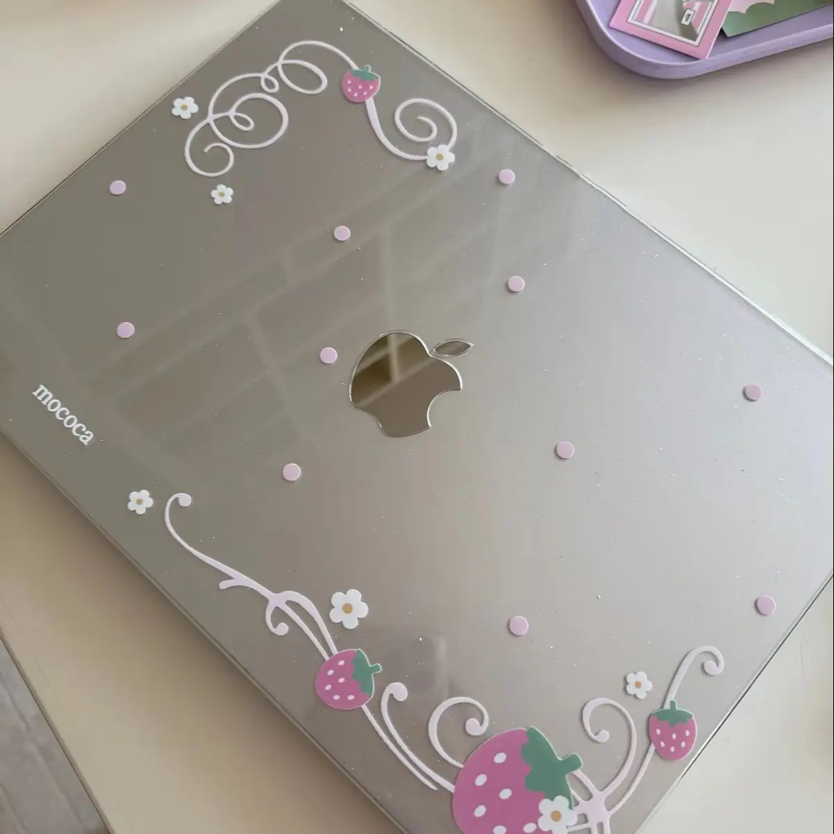 Strawberry Stars Glitter New Laptop Case For Macbook 13Neo A3404 Air 13.6 M4 M3 M2 A2681 A3113 A3240 Air13.3 15 Protective Cover