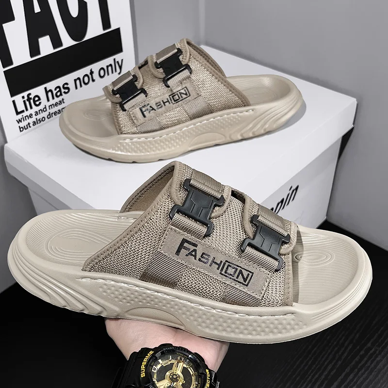 

Men's Sandals Slip-On Thick Bottom Anti-Slip EVA Outdoor Beach Shoes Comfortable Home Slippers Trendy Brand Summer Footwear