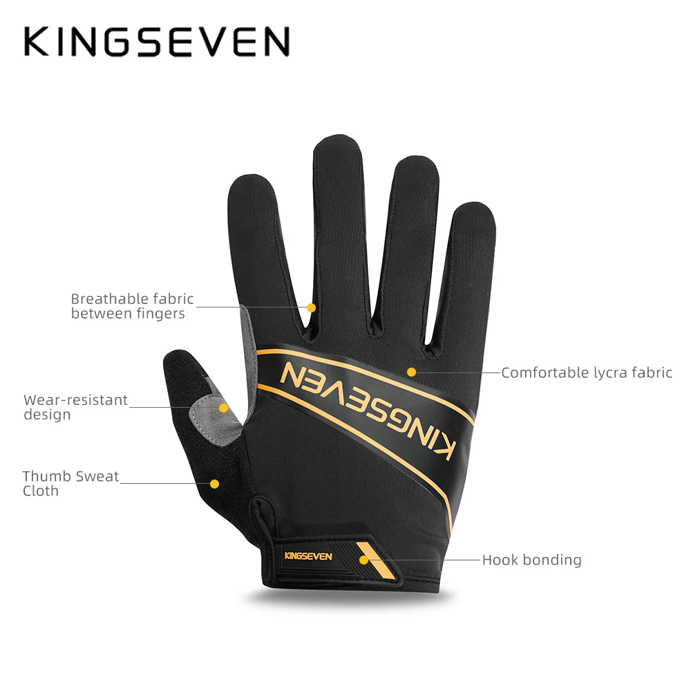 Kingseven Full Finger Bike Gloves Men Mtb Shockproof Breathable Bicycle Gloves Cycling Touch Screen Women Motorcycle Gloves