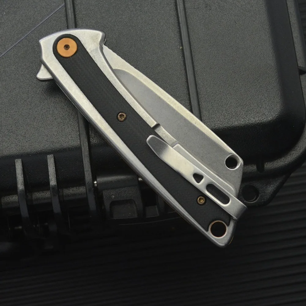 2025 صلابة عالية التخييم سكين جيب D2 شفرة الألومنيوم مع G10 مقبض في الهواء الطلق التكتيكية الدفاع عن النفس السكاكين سكاكين الصيد
