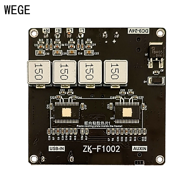 WEGE ZK-F1002 100Wx2 TPA3116D2 2.0 Channel Stereo BT5.1 Audio Power Amplifier Board Digital AMP Wuzhi Audio APP AUX USB Musicic