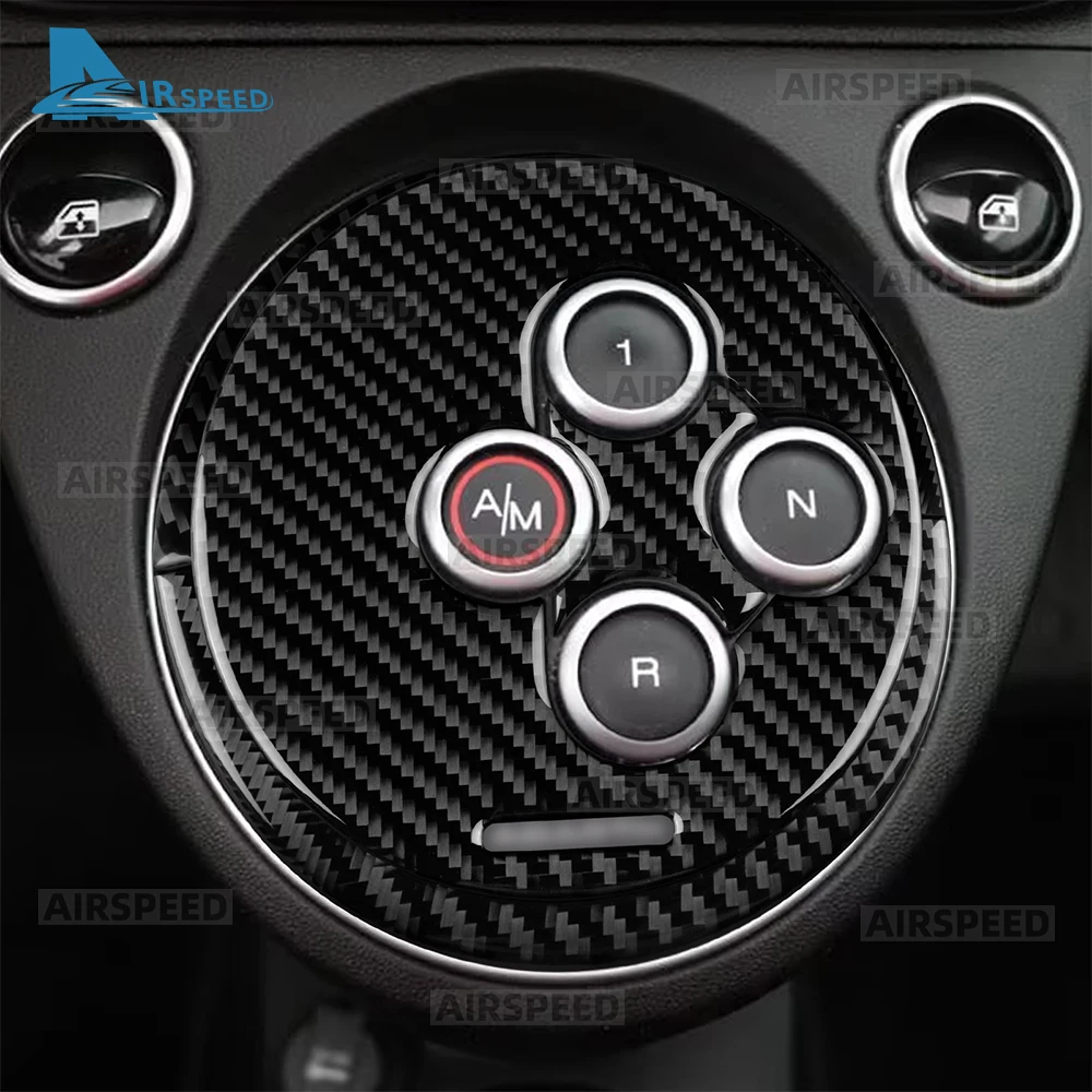 Real Soft Carbon Fiber Sticker For Abarth 595 695 2012-2019 2020 2021 2022 2023 2024 LHD RHD Car AT Automatic Gear Shift Frame