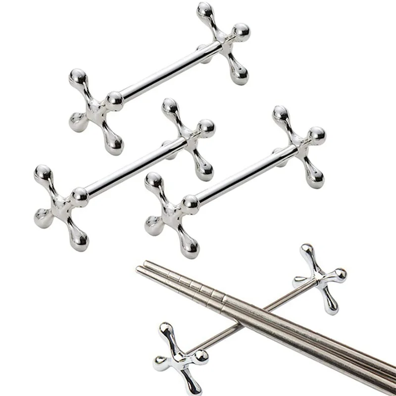 ABRS-24 Pezzi Bacchette in Lega di Zinco Resto Cucchiai Supporto Forchette Portacoltelli Supporto per Rack Decorazione da Tavolo Artigianale in Metallo (Argento)