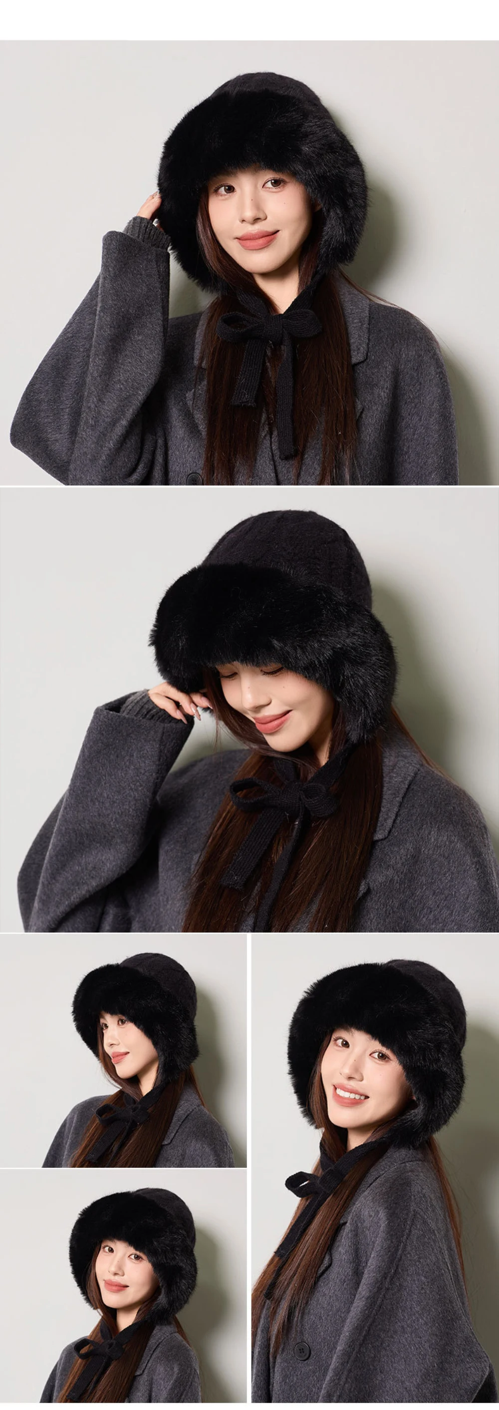 HT4917 Gestrickte Hut Neue Dicke Warme Winter Russische Hut Frauen Winddicht Flauschigen Pelz Hut Dame Skullies Beanies Weibliche Ski Earflap Kappe – Detail 6
