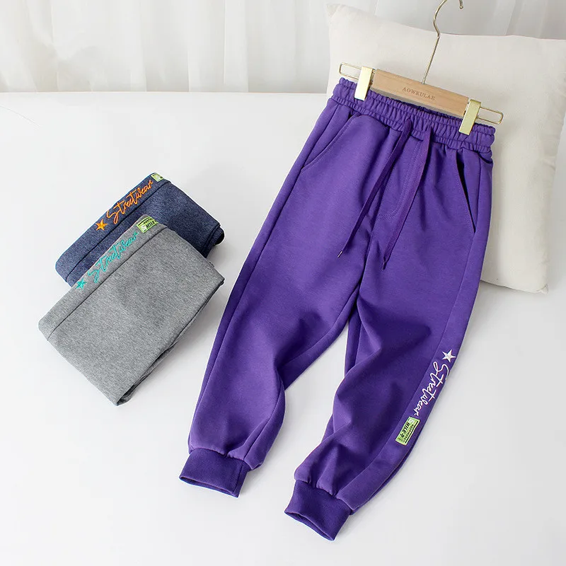 New Spring Korean Style 2026 Children's Sports Pants Kids Labeling Work Trousers For Children's Boys 4-13 Years Wear