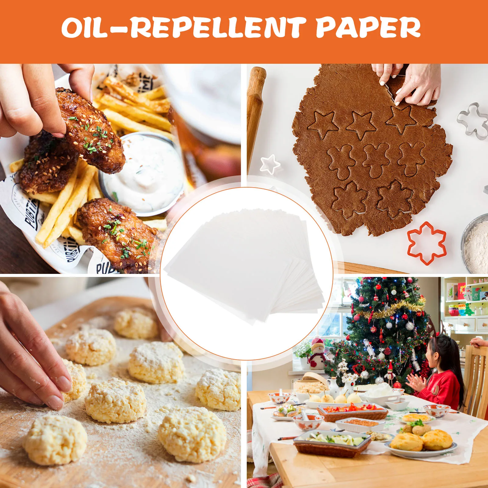 

400 Pieces 7 Inch Oil-proof Food Wrapping Paper Bakery Parchment Sheets Greaseproof Sandwich Pink Purple Green Yellow