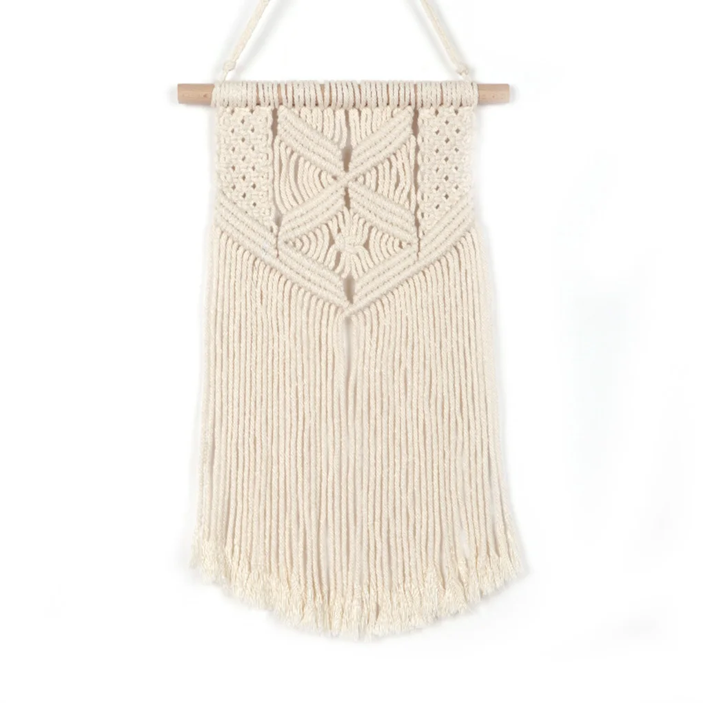 Hand Woven Tapestry Bohemian Wall Hanging Ornament Geometric Art Wall Decoration Small Flower Pattern