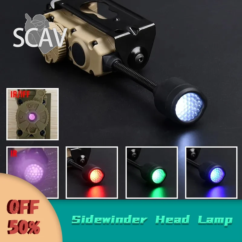 

Sidewinder Head Lamp Tactical Helmet Strobe Light Red Green Blue White IR Light LED Strobe IFF Outdoor Hunting Auxiliary Lightin