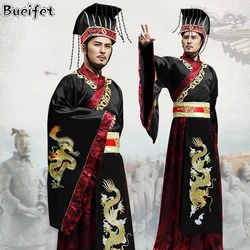 Hanfu Men Ancient Chinese Emperor Costumes Male Han Dynasty Embroidery Ancient King Chinese Sovereign Robe Hanfu Cosplay Suit