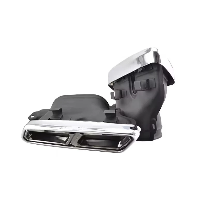 14-16 For Mercedes Benz E-Class W212 Stainless Steel Muffler Tip Upgrade Black Rectangular Exhaust Tailpipes Similar To E63AMG
