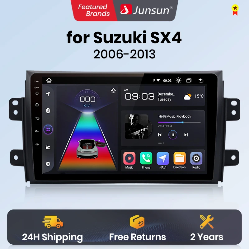 Junsun CarPlay Android Auto Car Intelligent Systems for Suzuki SX4 2006-2013 GPS Autoradio