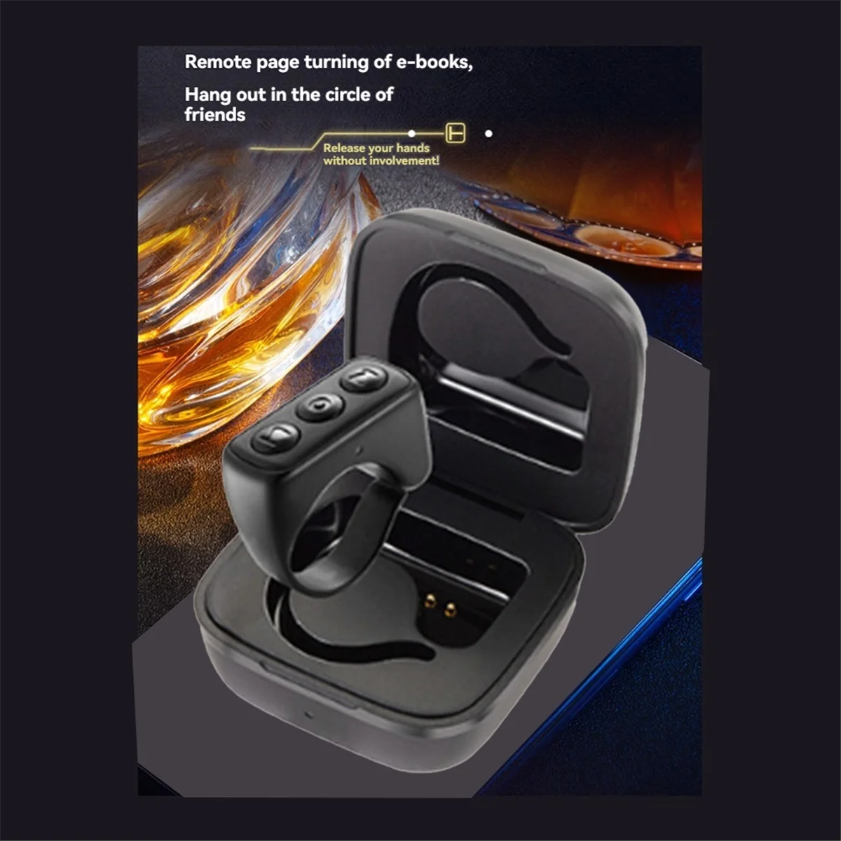 AA87 بلوتوث وحدة تحكم فيديو بأطراف الأصابع للصفحة عن بعد - حلقة تيرنر لصفحة تسجيل الفيديو