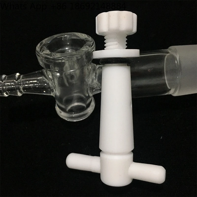 PTFE Tee Glass Piston with PTFE Joint Door T-joint, for laboratories