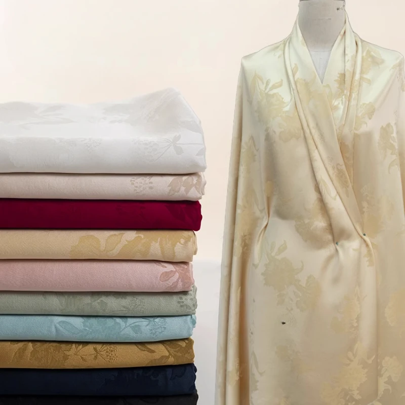 

Satin Jacquard Fabric Chinese Style Clothing Designer Apparel Sewing Fabrics Wholesale Cloth By Meters Diy Material