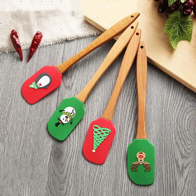 

Santa Claus Silicone Cake Cream Pastry Spatula Non-stick Chocolate Butter Batter Mixer Scraper Kitchen Pancake Baking Tools